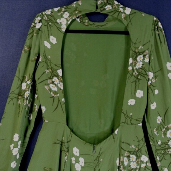 NEW Reformation Mya Mini Dress in Green multi Size 6 #2977 - Picture 7 of 10